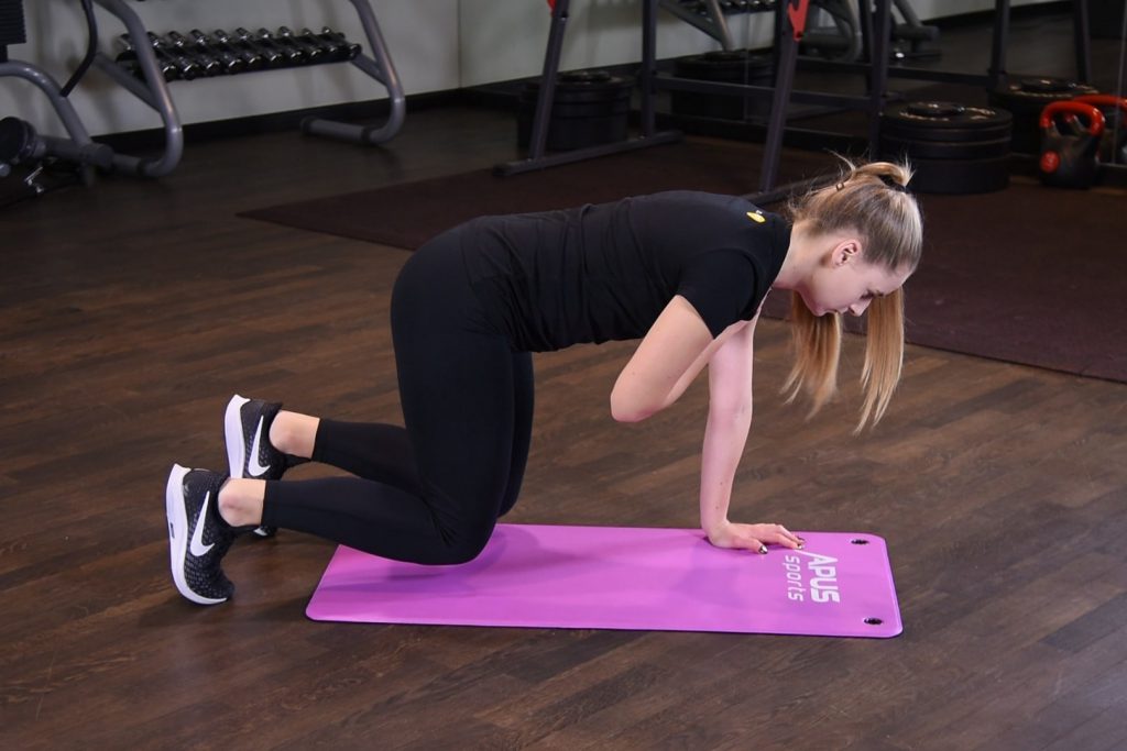 Bear plank z dotknięciem barku